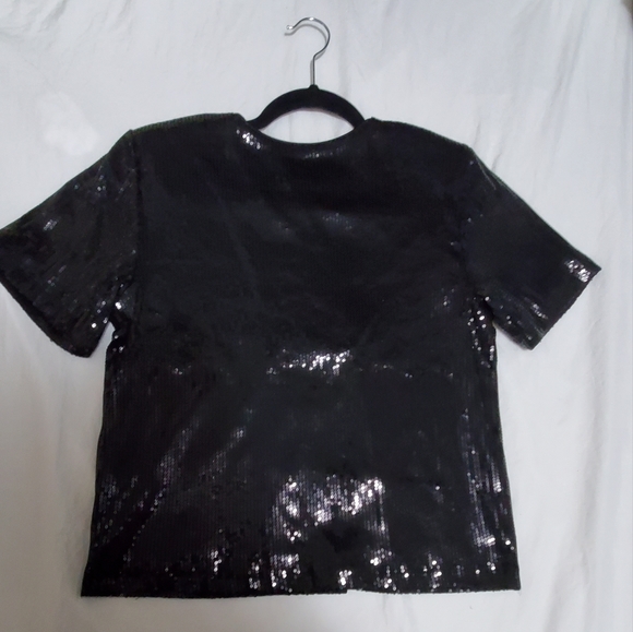 Dynamite Loose sequins black sparkly top - Picture 3 of 5